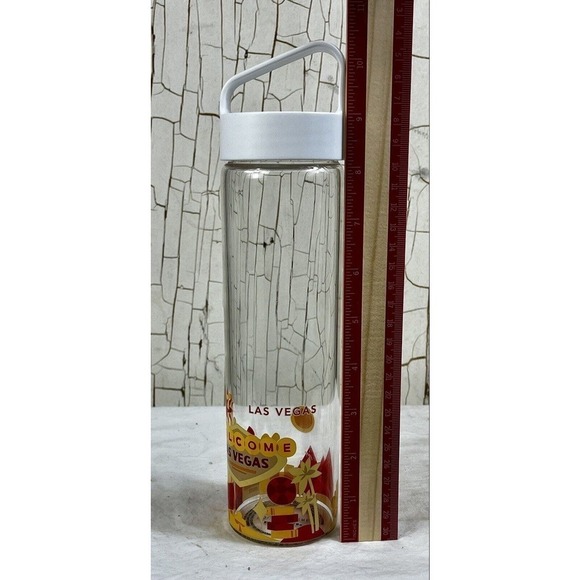 STARBUCKS You Are Here Collection LAS VEGAS Glass Water Bottle 18.5 oz Screw Top - Picture 6 of 7